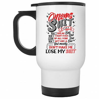 14 oz. White Travel Mug