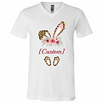 Personalized Grandma Gigi, White, V-Neck T-Shirt Personalized Grandma Gigi, White, V-Neck T-Shirt