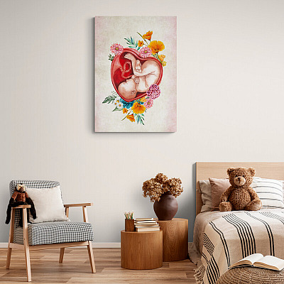 Alternative view of Pregnancy Womb Anatomy Gynecology Gallery Wrapped Framed Canvas Prints-Unframed Poster-Home Decor Wall Art