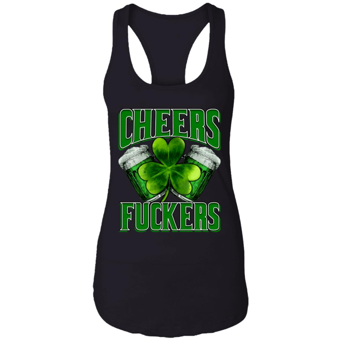 Irish Cheers Fuckers St Paddy's Day Tank Top Tee - St Patrick's Day Drinking Team Ladies Racerback Tank, Black, Ladies Racerback Tank Irish Cheers Fuckers St Paddy's Day Tank Top Tee - St Patrick's Day Drinking Team Ladies Racerback Tank, Black, Ladies Racerback Tank