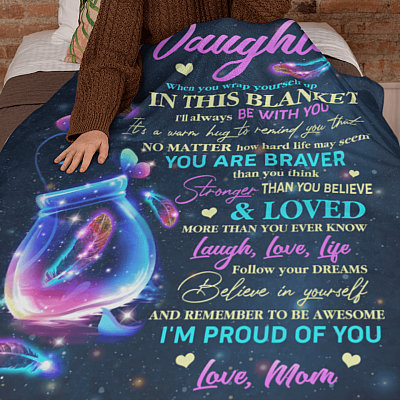 Alternative view of To My Daughter When You Wrap Yourself Up in This Blanket I'll Always Be with You Fleece - Mink Sherpa - Woven Blanket