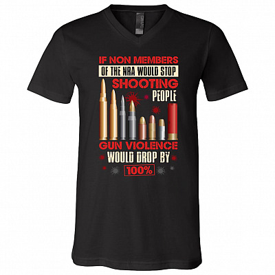 NRA Shirt, Black, V-Neck T-Shirt