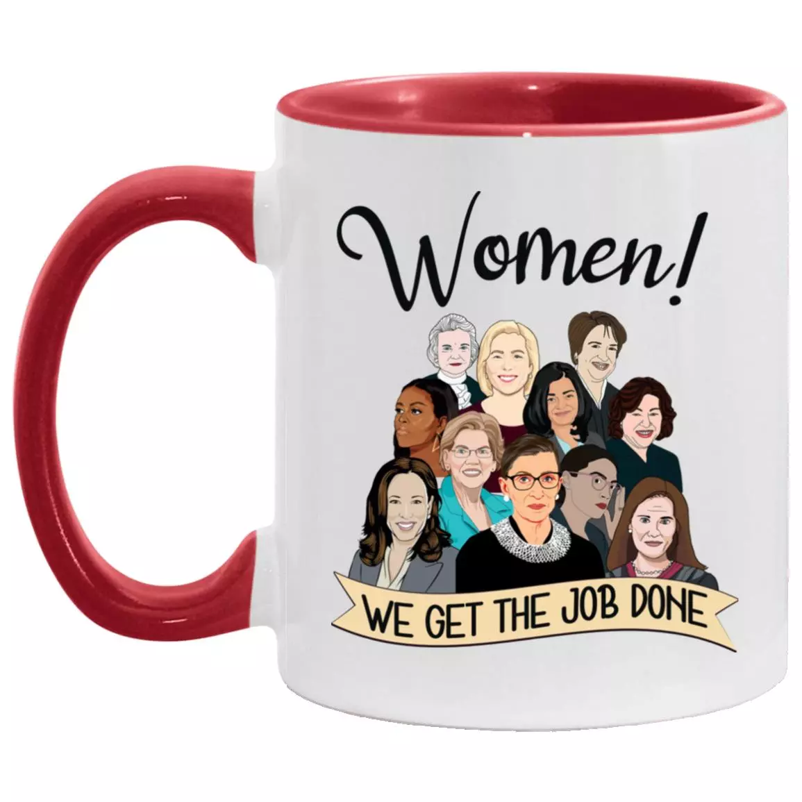 Influential Women mug, White/Red, 11 oz. Accent Mug