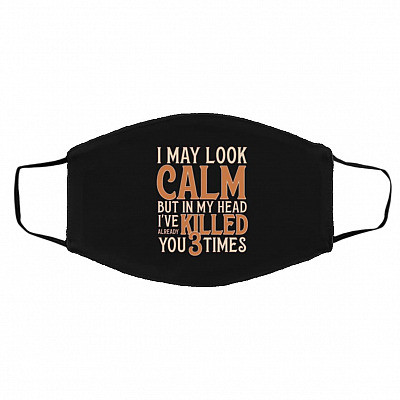 calm mask, Black, Cloth Face Cover – Medium/Large