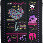 Personalized to My Daughter blanket, White, Cozy Plush Fleece Blanket - 50x60