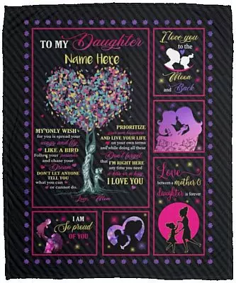 Personalized to My Daughter blanket, White, Cozy Plush Fleece Blanket - 50x60