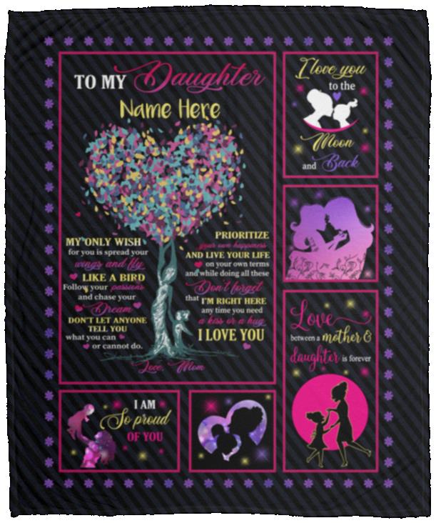 Personalized to My Daughter blanket, White, Cozy Plush Fleece Blanket - 50x60