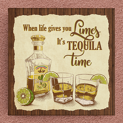 Alternative view of When Life Gives You Limes It's a Tequila Time Gallery Wrapped Framed Canvas Prints - Unframed Poster
