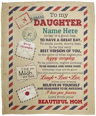 Personalized Daughter Blanket, White, Cozy Plush Fleece Blanket - 50x60