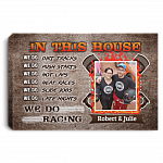Personalized Photo In This House We Do Dirt Tracks We Do Push Starts Framed Canvas Prints - Unframed Poster, White, 0.75'' Framed Canvas