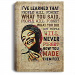 I've Learn that People Will Forget What You Said Gallery Framed Canvas Prints-Poster - Home Decor Wall Art, White, 0.75'' Framed Canvas