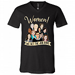 Influential Women Kamala Ruth Michelle Elizabeth - Women Empowerment Feminist T-Shirt - V-Neck, Black, V-Neck T-Shirt