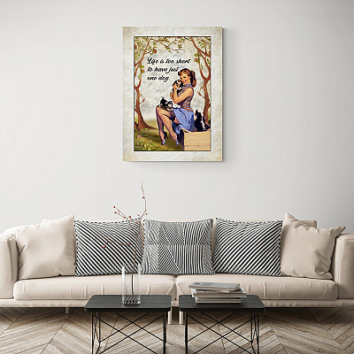 Alternative view of Life Is Too Short To Have Just One Dog Gallery Wrapped Framed Canvas Prints-Poster-Home Decor Wall Art