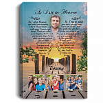 Personalized Photo As I Sit In Heaven And Watch You Everyday Memorial Framed Canvas Prints - Custom Unframed Poster, White, 0.75'' Framed Canvas