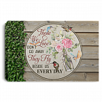 Those We Love Don't Go Away They Fly Beside Us Every Day Hummingbirds Memorial Canvas Prints - Unframed Poster, White, 0.75'' Framed Canvas