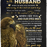 To my husband Blanket, White, Cozy Plush Fleece Blanket - 50x60