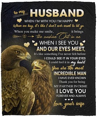 To my husband Blanket, White, Cozy Plush Fleece Blanket - 50x60