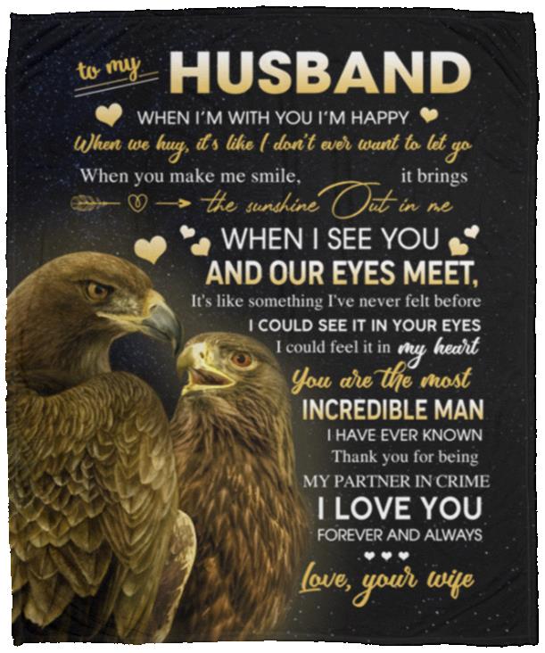 To my husband Blanket, White, Cozy Plush Fleece Blanket - 50x60