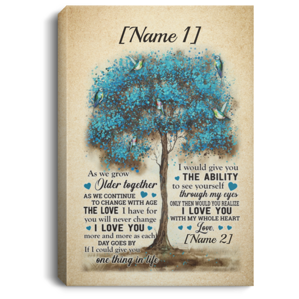 Personalized As We Grow Older Together Framed Canvas - As We Continue To Change With Age Unframed Poster, White, 0.75'' Framed Canvas