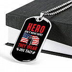 Heroes Don't Wear Capes They Wear Dog Tags - Veteran Day Gifts Dog Tag Pendant Necklace - Dog Tag (Silver)