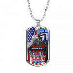 Only Two Defining Forces Have Ever Offered Die For You Jesus Christ American Veteran Dog Tag Pendant Necklace - Dog Tag (Silver)