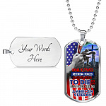 Only Two Defining Forces Have Ever Offered Die For You Jesus Christ American Veteran Dog Tag Pendant Necklace - Dog Tag (Silver)