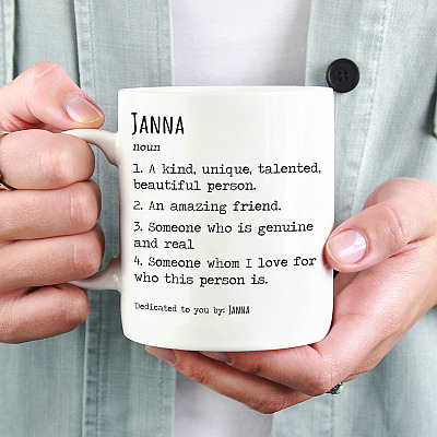Personalized Best Friend Definition Ceramic Coffee Mug - Beer Stein - Water Bottle - Color Changing Mug