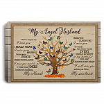 My Angel Husband I Miss You Framed Canvas - I Really Miss Your Smile I Miss Your Voice Unframed Poster, White, 0.75'' Framed Canvas