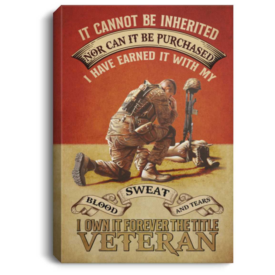 It Cannot Be Inherited Nor Can It Be Purchased I Have Earned It Gallery Wrapped Framed Canvas Prints - Unframed Poster, White, 0.75'' Framed Canvas