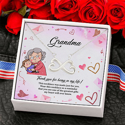 Alternative view of Thank You for Being in My Life Mothers Day Gift for Grandma Infinity Heart Pendant Necklace