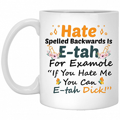 Hate Spelled, White, 11 oz. White Mug