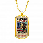 Our Flag Does Not Fly Because the Wind Moves It - Veteran Day Gifts Military Dog Tag Pendant Necklace - Dog Tag (Gold Plated)