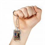 Our Flag Does Not Fly Because the Wind Moves It - Veteran Day Gifts Military Dog Tag Pendant Necklace - Dog Tag (Silver)