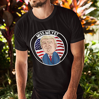 Alternative view of Miss Me Yet Trump 2024 He'll Be Back Pro Trump Funny Political T-Shirt - V-Neck Tee