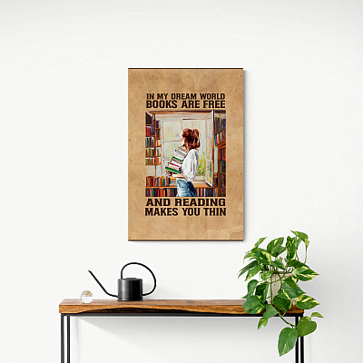 Alternative view of In My Dream Reading World Corner Design World Wrapped Framed Canvas - Unframed Poster - Home Wall Art