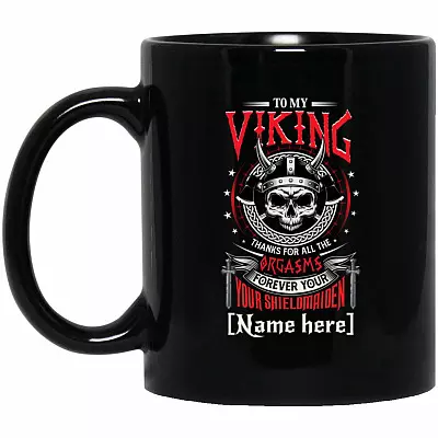 Personalized Viking, Black, 11 oz. Black Mug