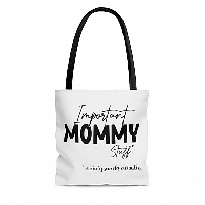 Important Mommy Stuff All Over Print Tote Bag - Shoulder Bag - Reusable Grocery Shopping Bag