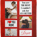Personalized Photo I Love You Mom You're The Best Fleece Blanket - Mink Sherpa Blanket - Woven Blanket, White, Cozy Plush Fleece Blanket - 50x60 Personalized Photo I Love You Mom You're The Best Fleece Blanket - Mink Sherpa Blanket - Woven Blanket, White, Cozy Plush Fleece Blanket - 50x60