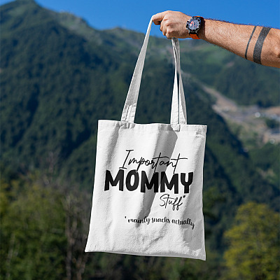 Alternative view of Important Mommy Stuff All Over Print Tote Bag - Shoulder Bag - Reusable Grocery Shopping Bag
