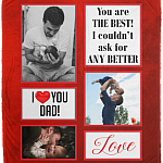 Personalized Photo I Love You Dad You're The Best Fleece Blanket - Mink Sherpa Blanket - Woven Blanket, White, Cozy Plush Fleece Blanket - 50x60 Personalized Photo I Love You Dad You're The Best Fleece Blanket - Mink Sherpa Blanket - Woven Blanket, White, Cozy Plush Fleece Blanket - 50x60