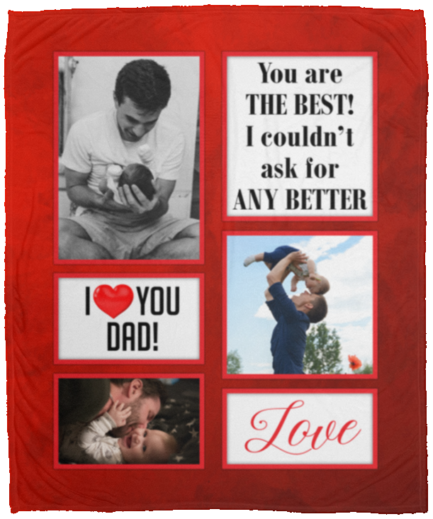 Personalized Photo I Love You Dad You're The Best Fleece Blanket - Mink Sherpa Blanket - Woven Blanket, White, Cozy Plush Fleece Blanket - 50x60 Personalized Photo I Love You Dad You're The Best Fleece Blanket - Mink Sherpa Blanket - Woven Blanket, White, Cozy Plush Fleece Blanket - 50x60