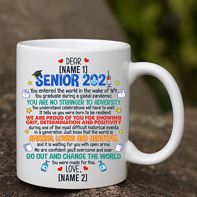 Alternative view of Personalized Senior 2021 You Entered The World You Graduate During A Global Pandemic Ceramic Coffee Mug -