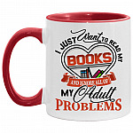 Books Accent Mug, White/Red, 11 oz. Accent Mug