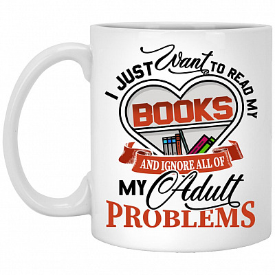 Books Mug, White, 11 oz. White Mug