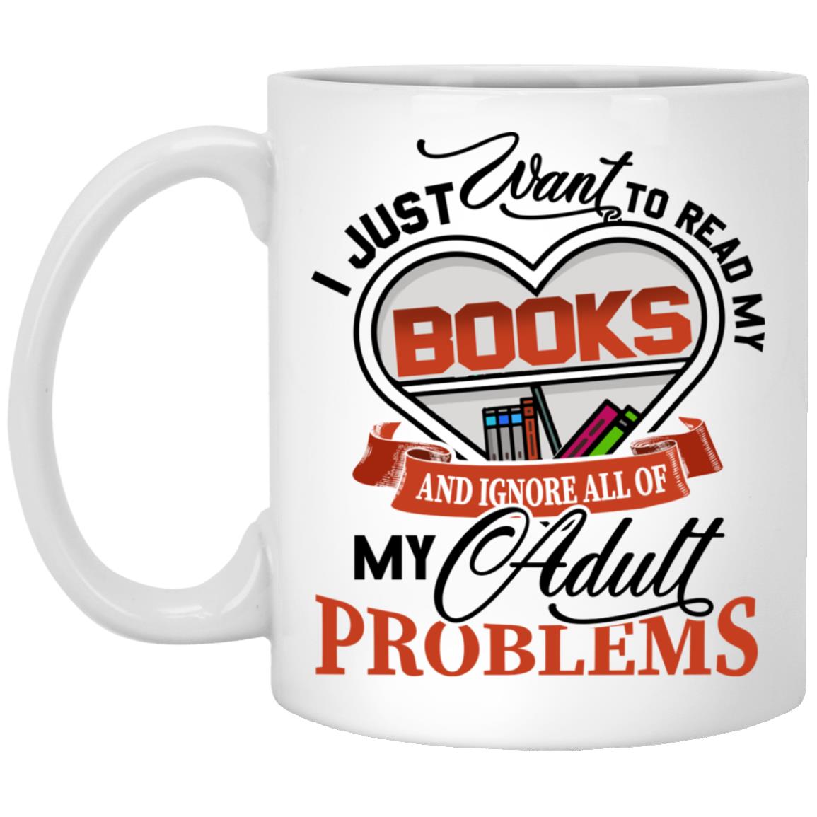 Books Mug, White, 11 oz. White Mug