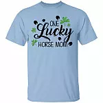One Lucky Horse Mom, Light Blue, Unisex T-Shirt