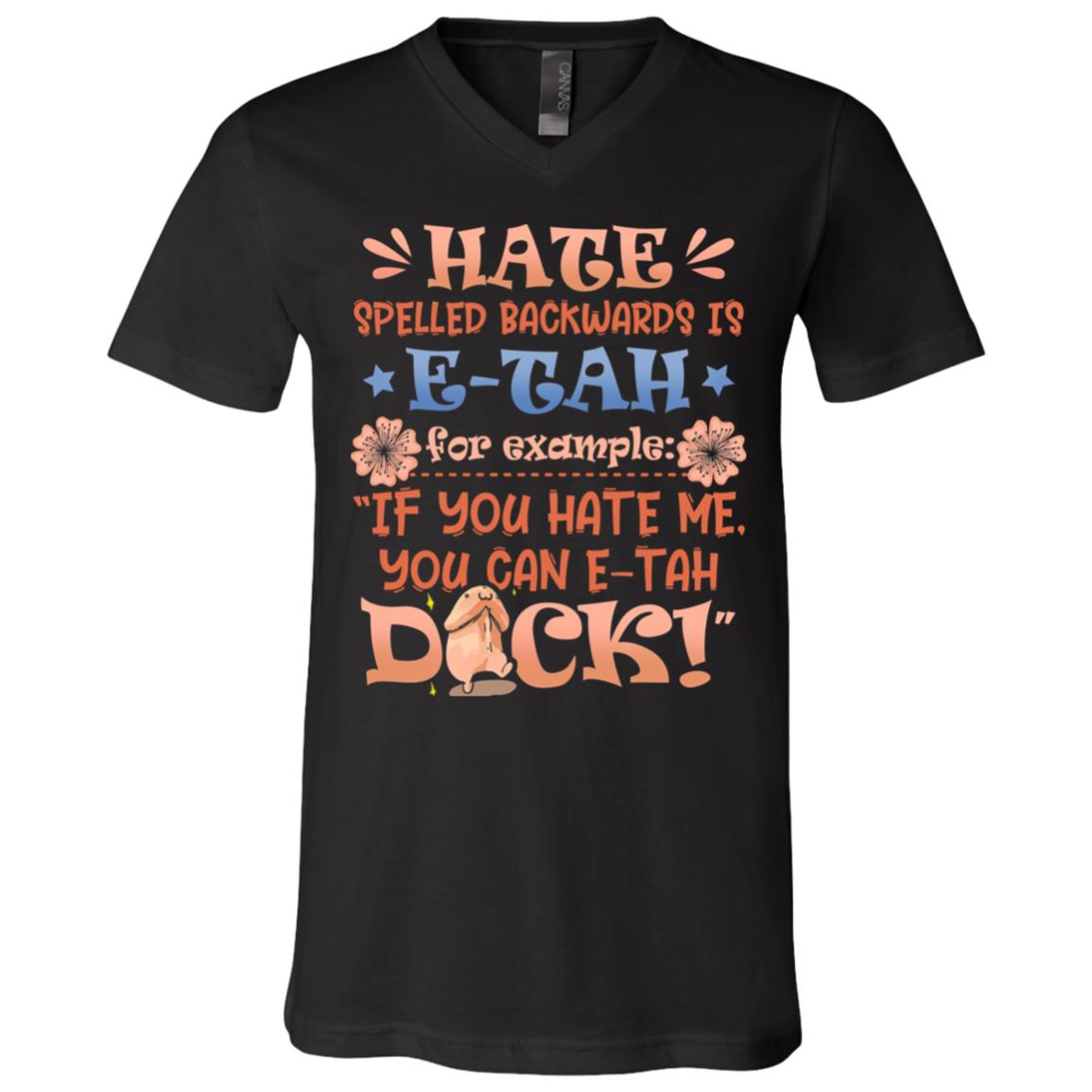 hate shirt, Black, V-Neck T-Shirt