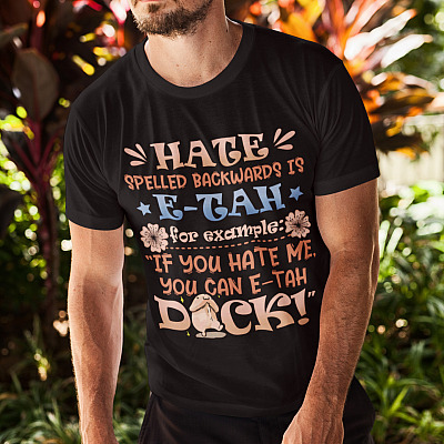 Alternative view of Sarcasm Funny Hate Spelled Backwards Is E Tah If You Hate Me You Can E-Tah Dick T-Shirt - V-Neck