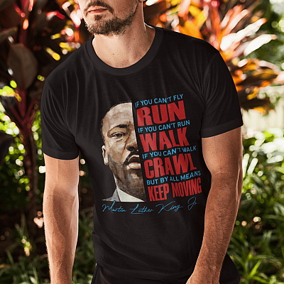 Alternative view of Dr Martin Luther King Mlk Day - by All Means Keep on Moving T-Shirt - V-Neck