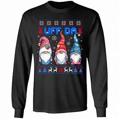 Gnomes Hoodie, Black, Long Sleeve